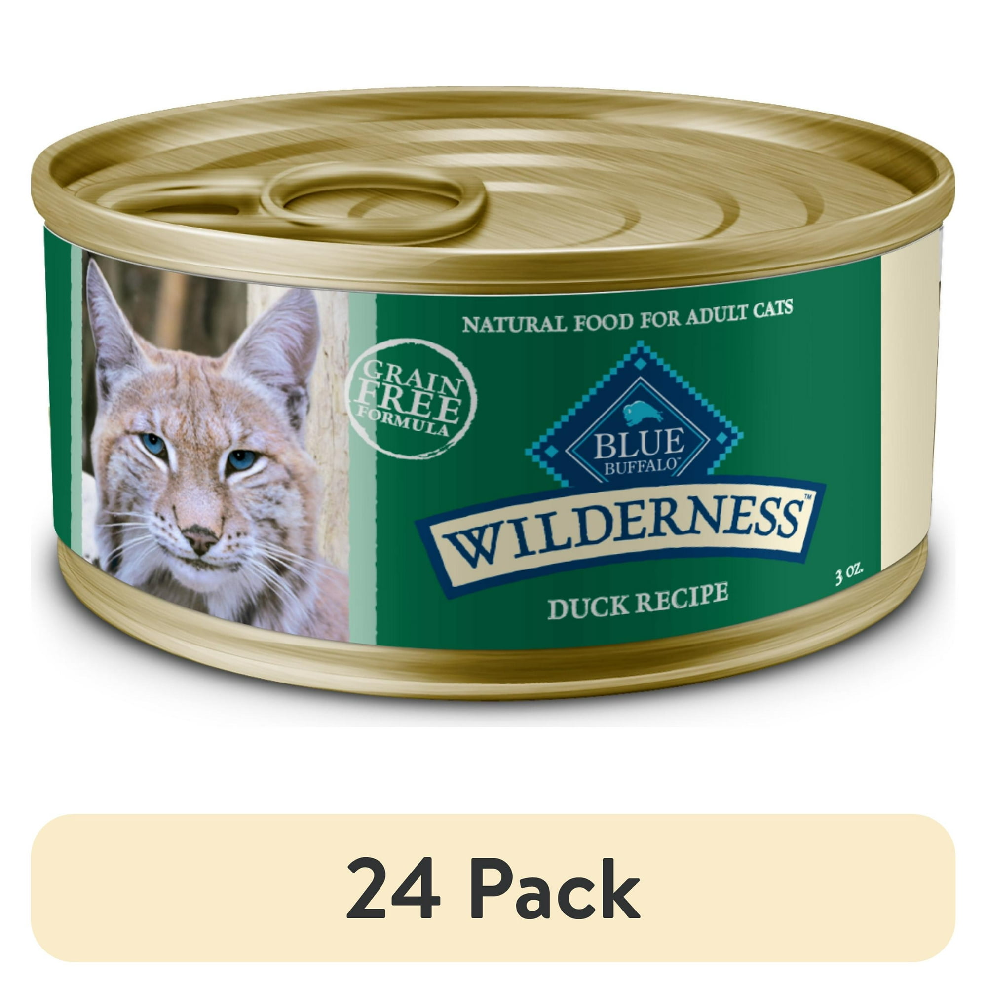 (24 pack) Blue Buffalo Wilderness High-Protein Adult Cat Wet Food, Duck, 3-oz. Can