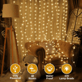 thumbnail image 5 of Foxanon 330 Leds LED Curtain Lights, Fairy String Light 9.8 x 10.8ft, Waterproof 8 Modes  for Bedroom/Window/Wedding/Party Warm White, 5 of 8