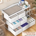 thumbnail image 3 of ANPOO Baby Changing Table Dresser with 7 Fabric Drawers, Changing Top & Open Shelves, Nursery Storage Organizer White, 3 of 7
