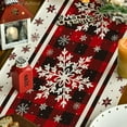 thumbnail image 3 of Touchbetter Buffalo Plaid Snowflakes Christmas Table Runner, Seasonal Winter Kitchen Dining Table Decoration for Home Party Decor 13x36 Inch, 3 of 6