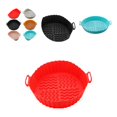 thumbnail image 1 of Plateau de Cuisson Texture Ondulée Poignée Binaurale Résistant à la Chaleur Design Rainuré en Silicone Rond pour Cuisine, 1 of 8