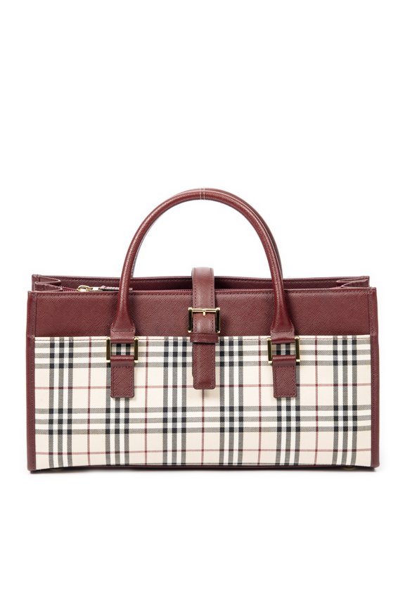 Pre-Owned Burberry Beige/Brown Rectangular Tote Handbag Nova Check Canvas