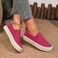 thumbnail image 6 of SYMOID Womens Hot Pink Flock Slip-on Casual Shoes - Chunky Sole, Comfortable Breathable, Non-Slip Textured Sole & Elastic Collar, Us 5.5-9,Size 38, 6 of 8