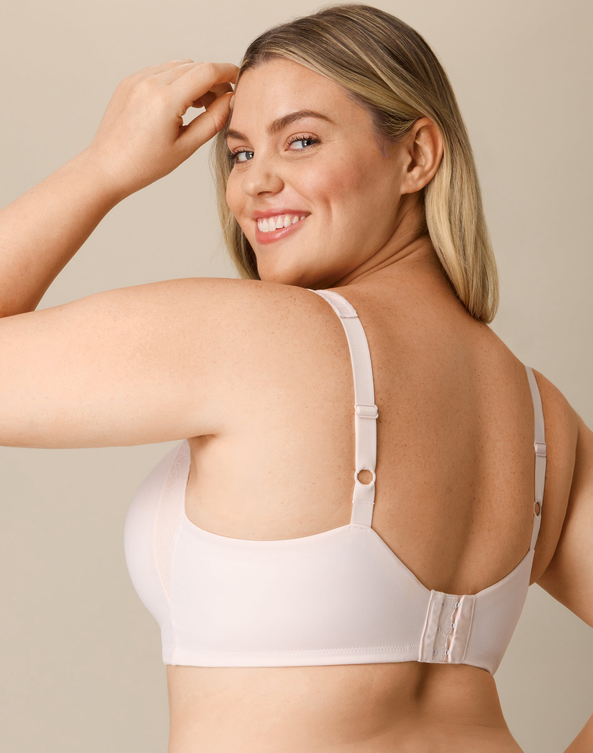 Playtex Full-Coverage Wireless T-Shirt Bra, Moisture-Wicking  Heirloom White 42C Women's