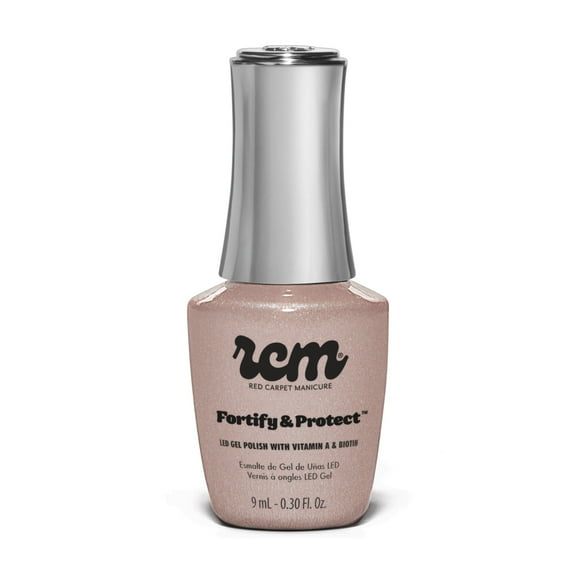 Red Carpet Manicure Fortify & Protect Nude Crème Gel Polish for Strong, Healthy Nails - Infused with Vitamin A & Biotin - (Nude Outlook) Led Nail Gel Color, 0.3 Fl Oz