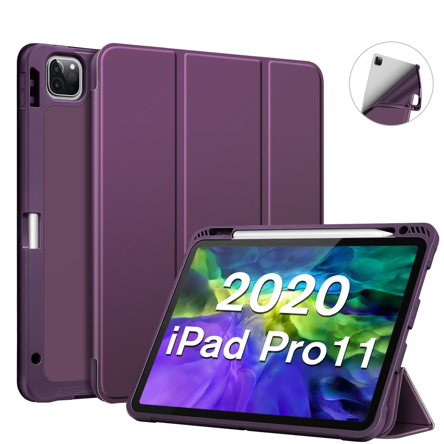 Fintie for iPad Pro 11 2020 Case with Pencil Holder Flexible Soft TPU