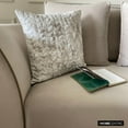 thumbnail image 5 of The HomeCentric Decorative Ivory Pack of 2, 26x26 inch (65x65 cm) Euro Shams, Velvet Chevron Pattern, Quilted & Gold Foil Euro Shams For Couch, Geometric Pattern Modern Style - Foil Chevron, 5 of 8