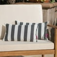 thumbnail image 4 of Noble House Coronado Striped Rectangular Throw Pillow in Black (Set of 2), 4 of 13