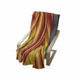thumbnail image 4 of Retro Soft Flannel Fleece Blanket, Wavy Vertical Stripes Entwined Curvy Abstract Artwork Graphic Illustration Art, Cozy Plush for Indoor and Outdoor Use, 50" x 70", Yellow Orange Red, by Ambesonne, 4 of 6