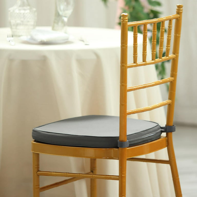 2 Thick White Seat Cushion, Chiavari Chair Pad, Memory Foam Padded Sponge  Cushion With Ties and Removable Polyester Cover 