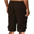 thumbnail image 4 of SNOWSONG Cargo Pants,Casual Pants Men's Casual Multi-Pocket Loose Straight Leg Shorts Work Shorts ,Mechanic Pants,Men Apparel Coffee 2XL, 4 of 6