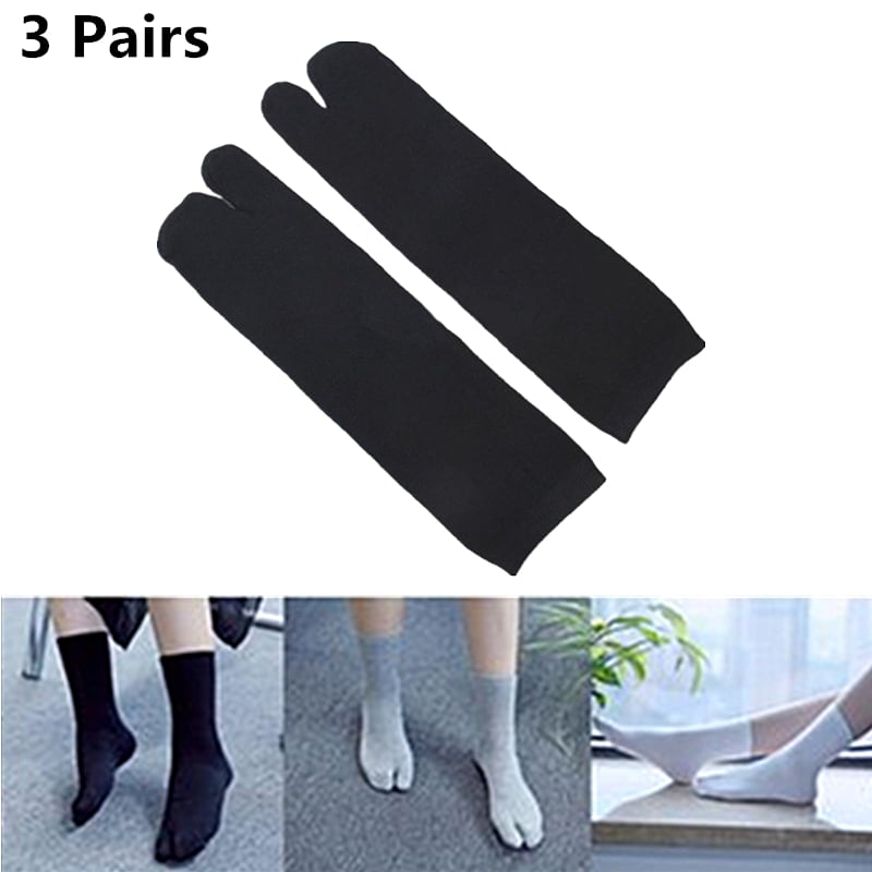 3Pairs Socks Japanese Kimono Socks Flip Flop Sandal Split Toe Tabi Ninja-Geta US 