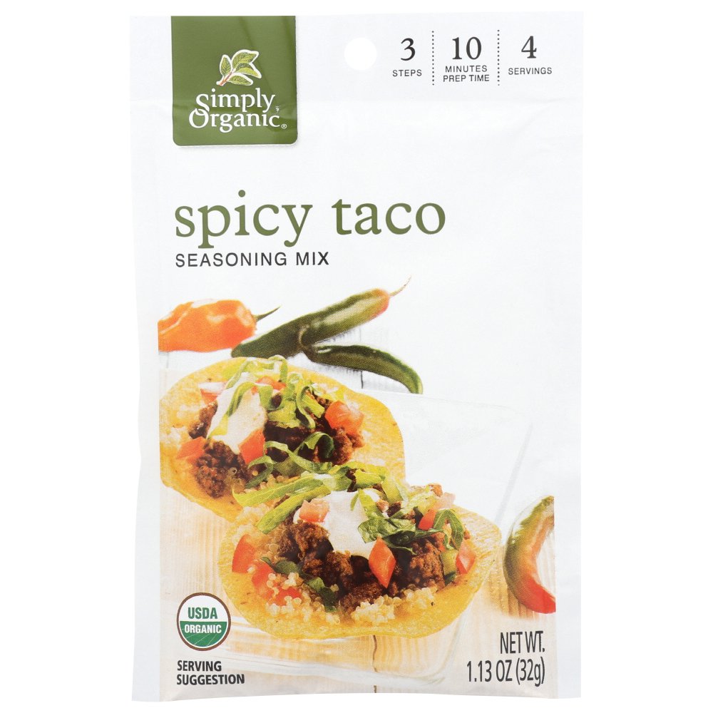 Simply Organic Spicy Taco Seasoning Mix, 1.13 Oz