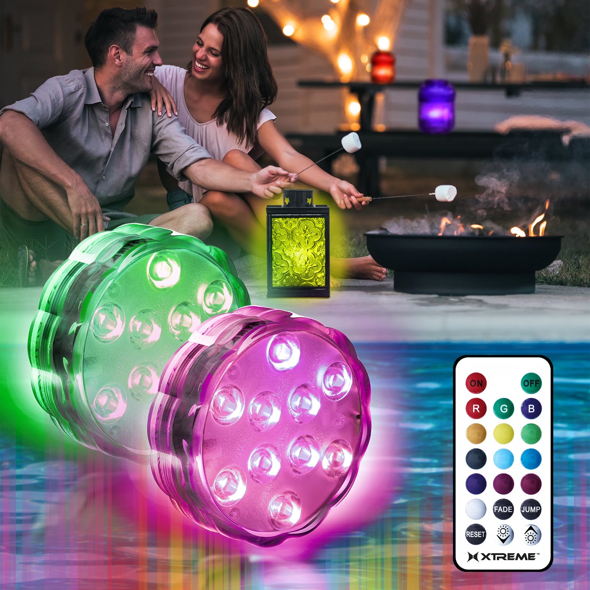 Xtreme 2 Pack Multi-Color LED Lights with Included IR Remote, Waterproof, Walkway Light