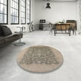 thumbnail image 4 of Ahgly Company Machine Washable Indoor Square Industrial Modern Dark Almond Brown Area Rugs, 6' Square, 4 of 7