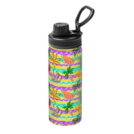 

Xecao Multicolored Tropical for 18oz Sports Insulated Kettle Thermos Flask For Outdoor Fitness Running And Travel Thermos Flask Insulated Water Bottles