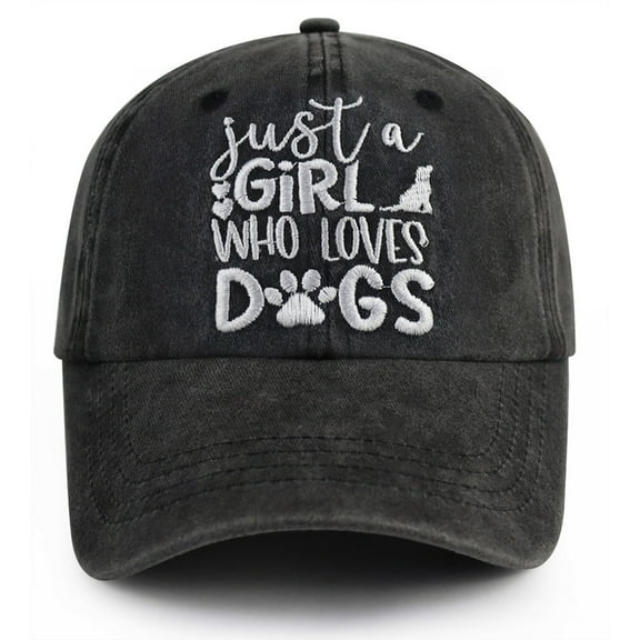 Just a Girl Who Loves Dogs Hat for Men Women, Funny Adjustable Embroidered Dog Mom Baseball Cap