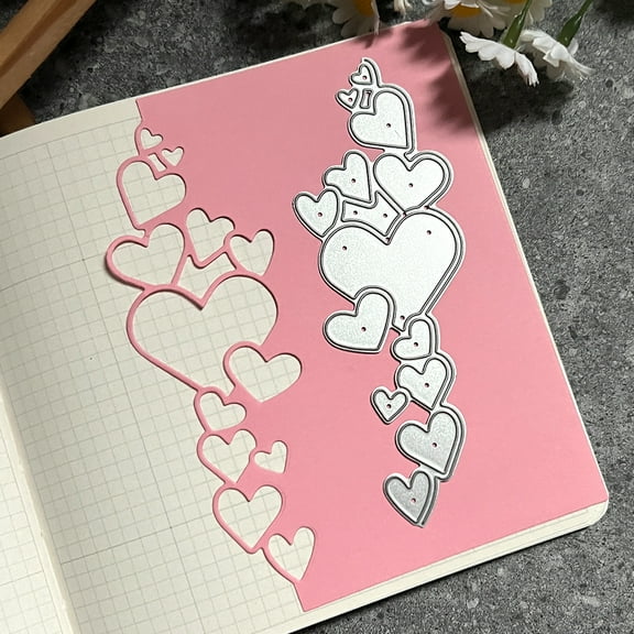 Die Cuts for Card Making, Ouginx Heart Lace Edge Frame Metal Cutting Dies DIY Die Cutters Die Stencils for Scrapbooking, Embossing & More