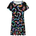 thumbnail image 3 of Candyland Experiment Dress Summer Street Style Dresses Female Short Sleeve Printed Sundress, 3 of 7