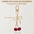 thumbnail image 3 of Cherry Keychain Cute Bag Charm Women Leather Keyring Car Keys Gift Mother's Day Birthday Valentine's Purse Accessory, 3 of 7