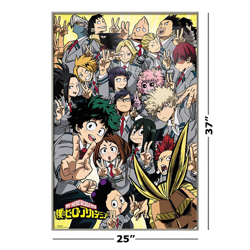My Hero Academia - Framed Manga / Anime TV Show Poster (Character Montage)  (Size: 25