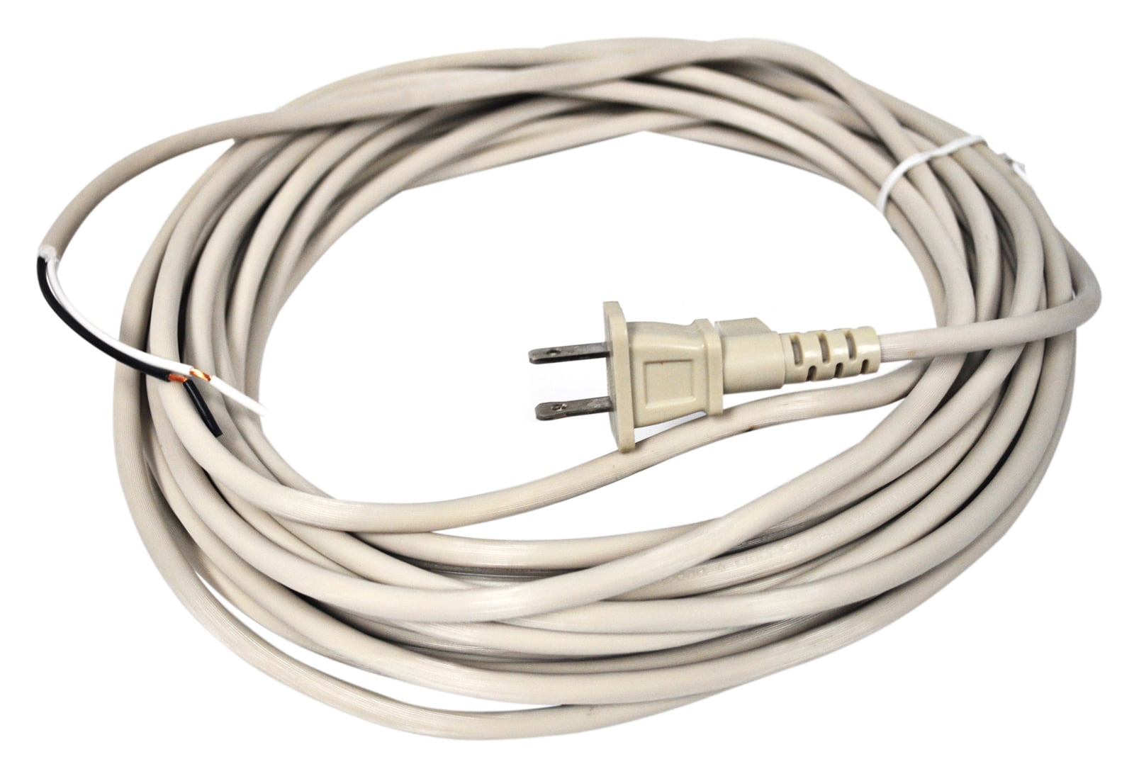 Generic 40 Foot Beige 17/2 12 A Vacuum Power Cord with Polarized Plug