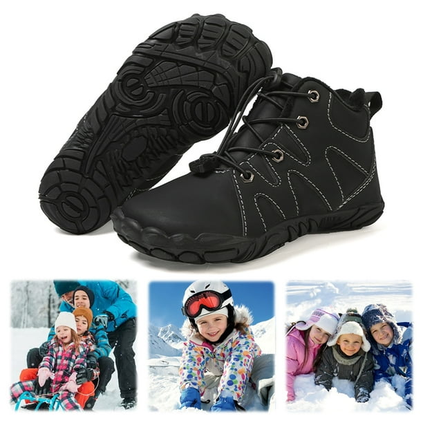 Botines minimalistas botas altas en los zapatos senderismo descalzo cortas a prueba nieve invierno invernal anti-Agua impermeable para niñas