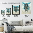 thumbnail image 3 of Owl Robot Machine Schematic Diagram Engineering Page Blue Gold Futuristic Technology Design Large Wall Art Poster Print Thick Paper 18X24 Inch, 3 of 5