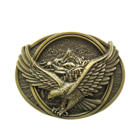 Vintage Style Bronze Plated Western Eagle Oval Belt Buckle Boucle de Ceinture