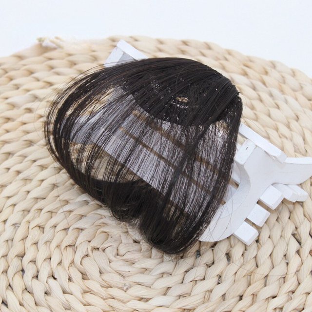 Flequillo de aire falso para mujer, herramientas de peinado, extensión de cabello con Clip, flequillo sintético, postizo Natural