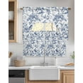thumbnail image 2 of Blue Bird Flower Swag Valance and Tier Curtains 24'' Length Set, Retro Tree Branch Floral Fall Winter Light Filtering Kitchen Curtains, Tier Curtain Valances for Bathroom/Living Room/Bedroom/Café, 2 of 6