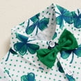 thumbnail image 5 of Okbabeha Toddler Boy Irish Shorts Set Clover Button-up Bow Tie Shirt Shorts, 5 of 7