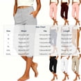 thumbnail image 4 of Plus-Size Athletic Pants for Women Stretch Pants Mid Straight Leg Cropped Trousers With Pockets Split Hem Casual Work Dress Pants L, 4 of 9