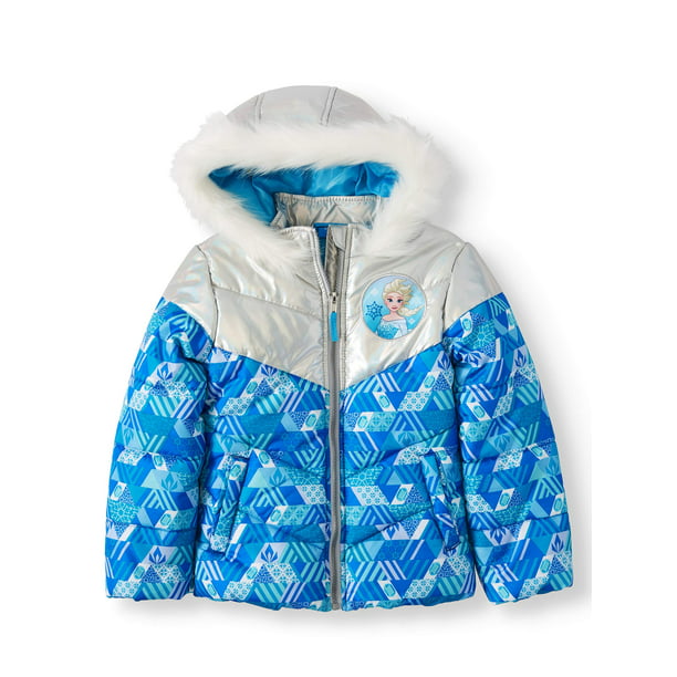 Metallic and Ski Jacket with Fur Trim Hood Girls) - Walmart.com