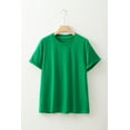 thumbnail image 3 of Women's Bright Green Casual Plain Crew Neck Tee for Everyday Wear | [ZhiHiMeRi] | (US 20-22)2XL, 3 of 11