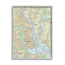 Stupell Industries Charleston South Carolina Nautical Map Daniel Island, 24 x 30, Designed by Daphne Polselli
