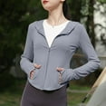 thumbnail image 7 of Delliss Womens Sun Protection Hoodie Jacket Full Zip Thumb Hole Slim Fit Clothing, 7 of 7