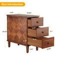 thumbnail image 6 of Fnova Side Tables with 3 Drawers, No Assembly Required, Narrow End Tables for Living Room, Nightstand Bedside Table for Bedroom, Walnut, 6 of 11