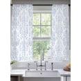 thumbnail image 2 of Blue Boho Floral Sheer Curtains 72 Inch Length 2 Panels Set, Farmhouse Middle Century Flowers Voile Window Treatment Rod Pocket Curtains Sheers Drapes for Bedroom/Living Room/Kitchen 52"x72"x2, 2 of 7