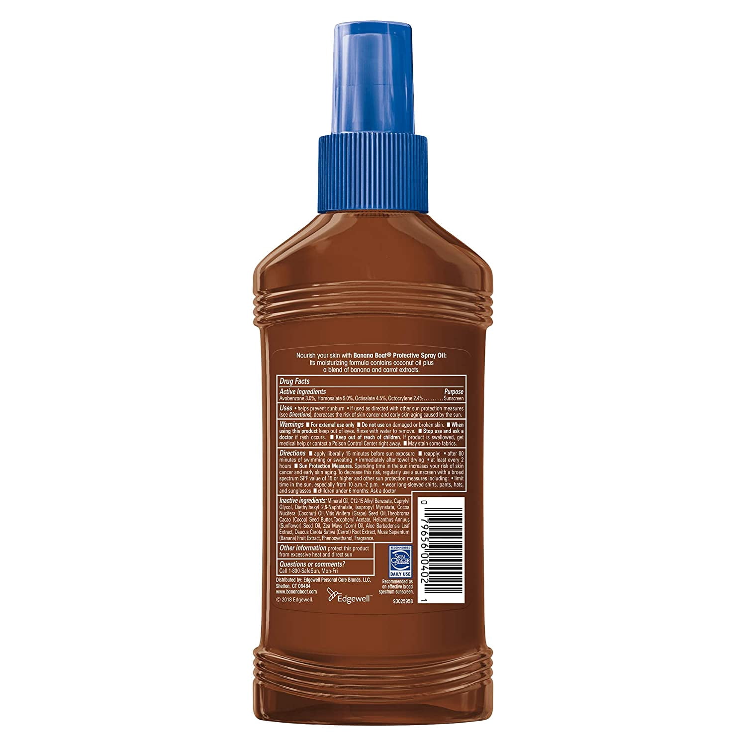 Banana Boat Deep Tanning Oil Pump Spray Sunscreen Broad Spectrum SPF 15 - 8 Ounces (Pack of 3)