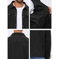 thumbnail image 7 of DARING DIVA Men's Solid Long Sleeve Button Pockets Corduroy Trucker Jacket XL Black, 7 of 7