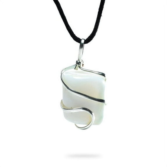 AYANA Natural Opalite Crystal Pendant Necklace - Birthstone Gift for Women - Gemstone Opalite Necklace With 18-22 Adjustable Vegan Cord