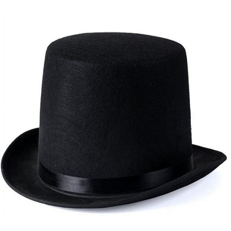 Funny Party Hats Black Top Hat - Victorian Hat for Men - Felt