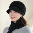 thumbnail image 3 of SikaFu Middle -Aged And Elderly Hat Female Autumn And Winter Rabbit Hairy Knitted Hat Winter Elderly Mother Hat Old Lady Hat Muck Tongue Hat, 3 of 8
