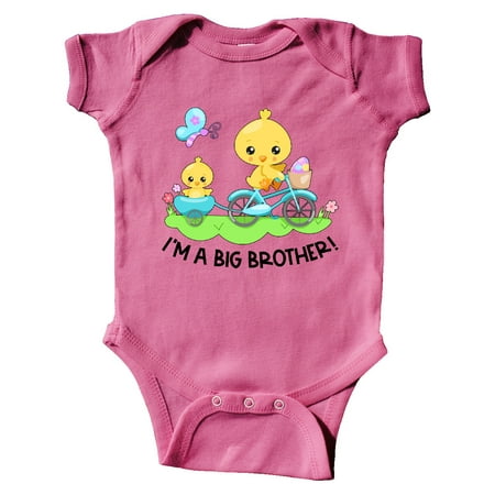 

Inktastic I m a Big Brother! Easter Spring Chick Riding Blue Bike Gift Baby Boy Bodysuit