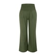 thumbnail image 5 of JJHGVB Long Trousers Summer Outfit Sweat Wear cream pants Wide Leg Palazzo Pull-On Pant Casual Pants palazzo pants Straight Leg Trousers Elastic Waist Drawstring Lounge Trousers Army Green L, 5 of 9