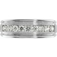 thumbnail image 5 of 14K White Gold Ibgoodman Men's Polished Brushed And Grooved 9-Stone 1/2 Carat Aa Quality Diamond Ringsize 10 - Jbsp, 5 of 5