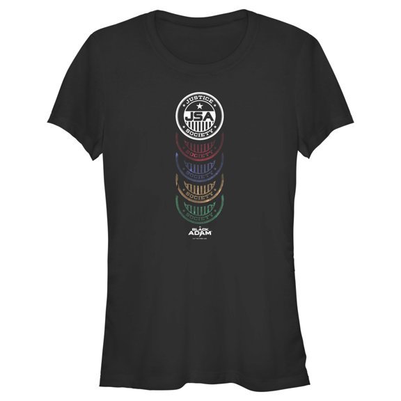 Junior's Black Adam JSA Badge Graphic Tee Black Medium