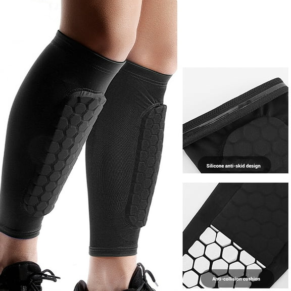 1 pair Soccer Shin Guard Socks Breathable Protective Calf Sleeves for Adults Teenagers Outdoor Sports Accessory