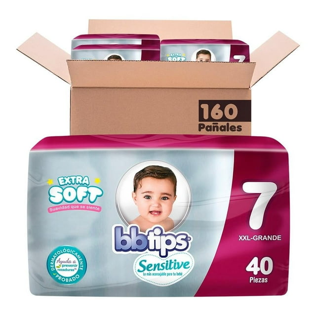 Pañal para Bebé Bbtips Sensitive Etapa 7 160 piezas